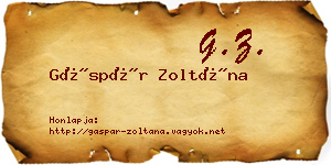Gáspár Zoltána névjegykártya